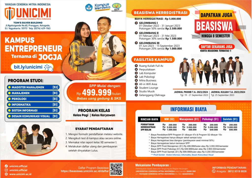Biaya UNICIMI Universitas Cendekia Mitra Indonesia
