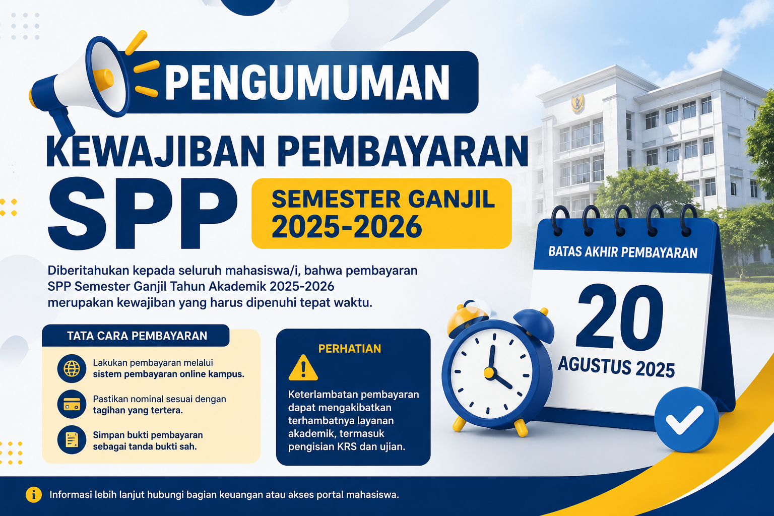 Pengumuman Kewajiban Pembayaran SPP Semester Ganjil 2025-2026